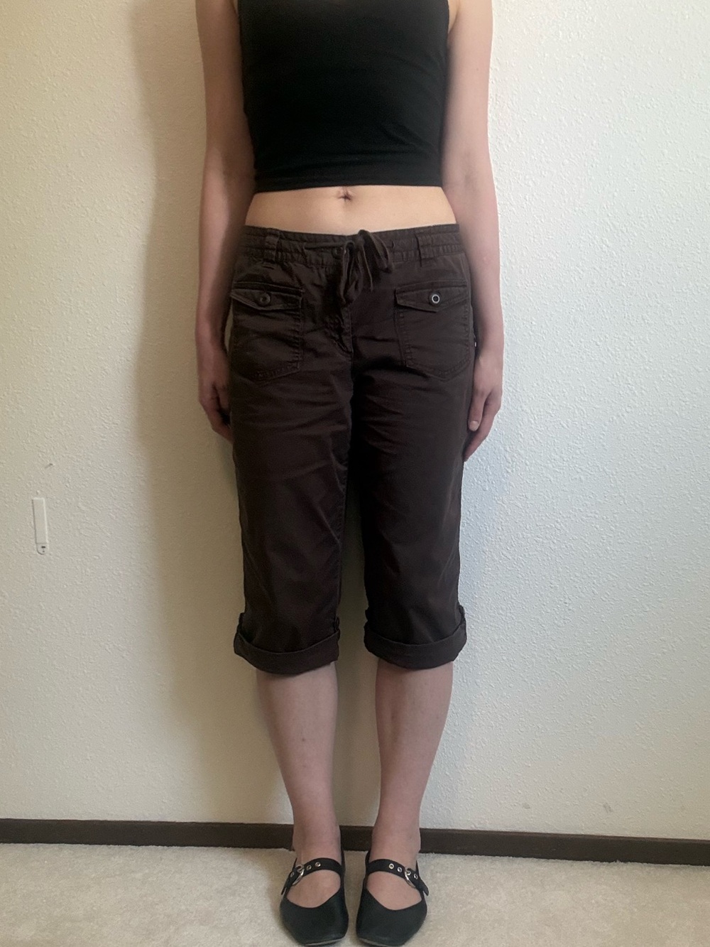 Y2K Style & Co Low Rise Cargo Capris McBling Gorpcore Grunge - Picture 2 of 11